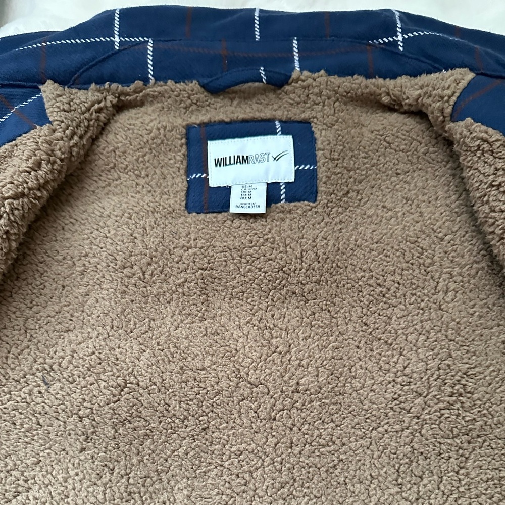 Outdoor William Rast Men's Navy / Blue Plaid Lined Fleece Jacket-M - Picture 6 of 11